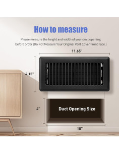 Rejilla de Piso 4x10 BYEWIRE Negra - Acero Resistente 1 Paquete 2