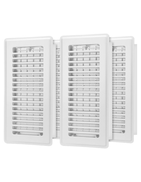 Rejilla de Piso Ajustable Accord Ventilation 4" x 10" Blanca