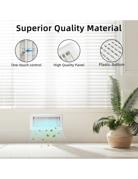 Rejilla de Piso Ajustable Accord Ventilation 4" x 10" Blanca