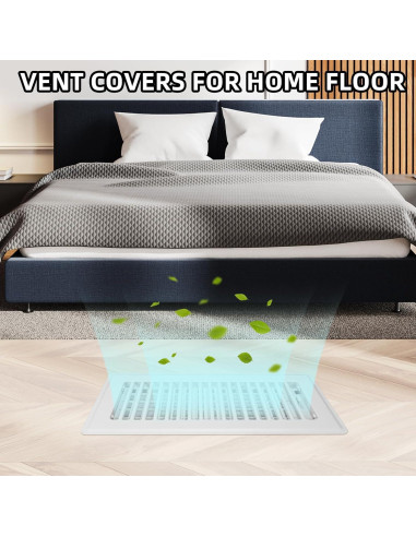 Rejilla de Piso Ajustable Accord Ventilation 4" x 10" Blanca