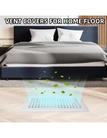 Rejilla de Piso Ajustable Accord Ventilation 4" x 10" Blanca