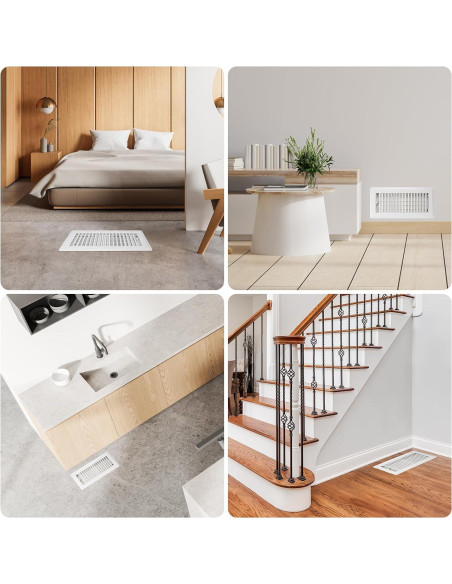 Rejilla de Piso Ajustable Accord Ventilation 4" x 10" Blanca