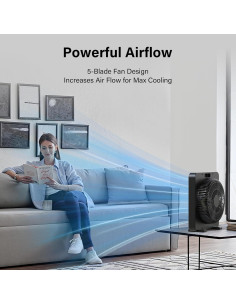 Ventilador de Mesa JRD FB2501M 35.5 cm 3 Velocidades Negro 2