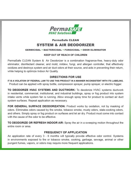 Desodorante de Aire HVAC PermaSafe PC-8H, 140g, Elimina Olores