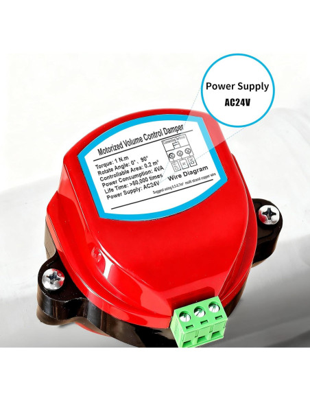 Compensador de Conducto Motorizado ZOWZEA 6" Acero Inoxidable 24V