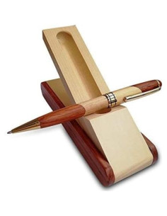 Conjunto de bolígrafos de madera Renawe con estuche y recargas 2