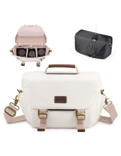 Bolsa de Cámara SMRITI Lona Impermeable 30x11x19cm Blanco