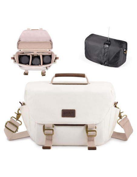 Bolsa de Cámara SMRITI Lona Impermeable 30x11x19cm Blanco