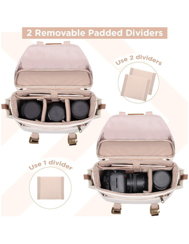 Bolsa de Cámara SMRITI Lona Impermeable 30x11x19cm Blanco