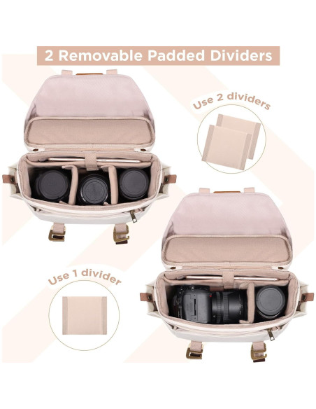 Bolsa de Cámara SMRITI Lona Impermeable 30x11x19cm Blanco