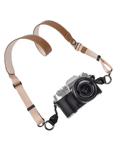 Correa de Cuello Ajustable PU para Cámara - Compatible Canon, Sony, Nikon