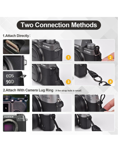 Correa de Cuello Ajustable PU para Cámara - Compatible Canon, Sony, Nikon
