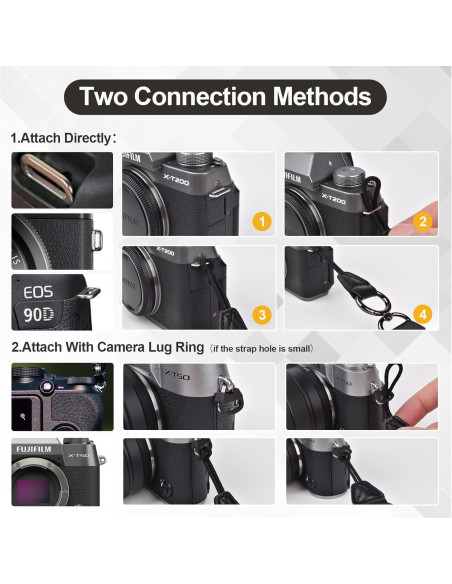 Correa de Cuello Ajustable PU para Cámara - Compatible Canon, Sony, Nikon