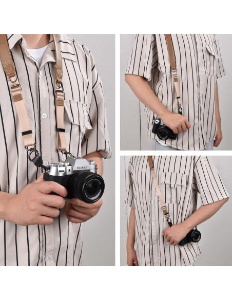 Correa de Cuello Ajustable PU para Cámara - Compatible Canon, Sony, Nikon