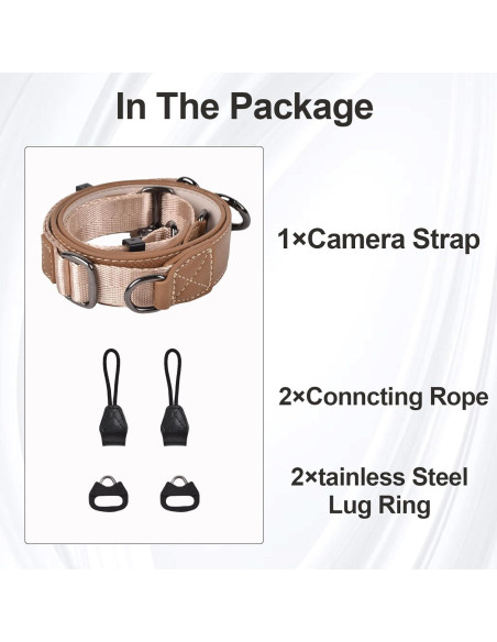 Correa de Cuello Ajustable PU para Cámara - Compatible Canon, Sony, Nikon