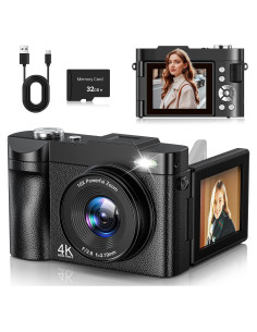 Cámara Digital 4K 50MP ANVOSCI DC03 con Pantalla Invertible 2.8"