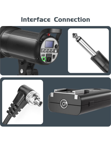 Cable de Disparador de Flash PC Sync 6.35mm Sqrmekoko