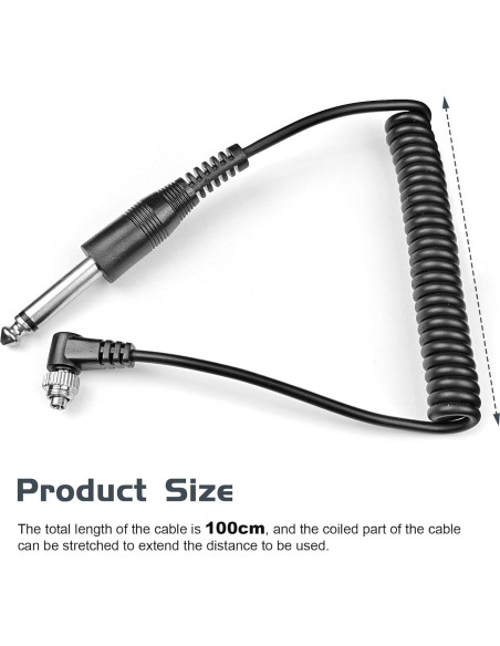 Cable de Disparador de Flash PC Sync 6.35mm Sqrmekoko