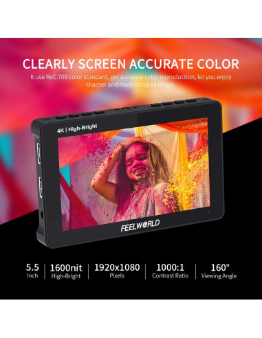 Monitor de Campo Feelworld F5 ProX 5.5" 1600nit HDMI Touch