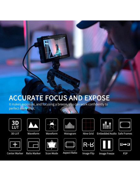 Monitor de Campo Feelworld F5 ProX 5.5" 1600nit HDMI Touch