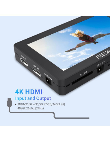Monitor de Campo FEELWORLD F6 Plus 6" Full HD 1920x1080 Táctil