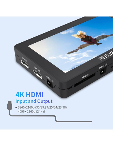 Monitor de Campo FEELWORLD F6 Plus 6" Full HD 1920x1080 Táctil