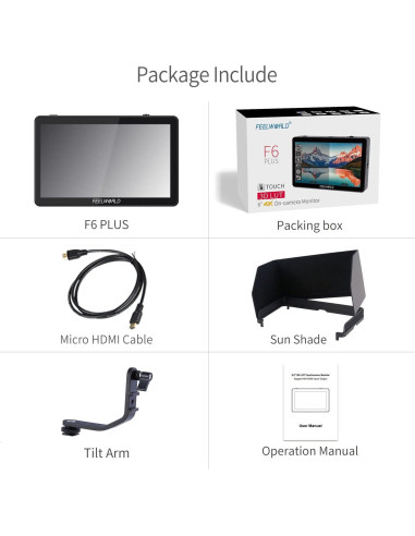 Monitor de Campo FEELWORLD F6 Plus 6" Full HD 1920x1080 Táctil