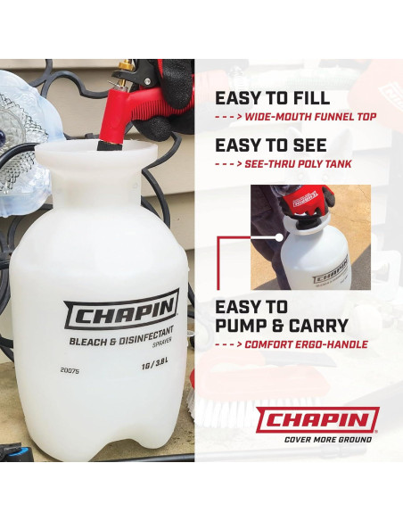 Pulverizador Chapin 20075 1 Galón Ajustable Blanqueador