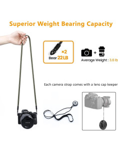 Correa de cámara Hargedis ST-CL con cuerda de escalada Verde 2