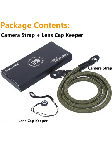 Correa de cámara Hargedis ST-CL con cuerda de escalada Verde