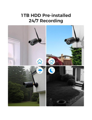 Sistema de Cámara de Seguridad Hiseeu 4K 16CH 1TB 5MP