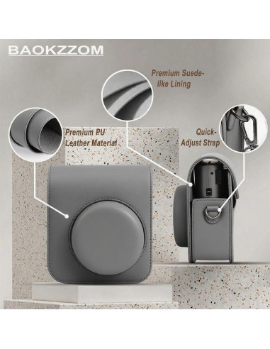 Funda Protectora para Cámara Fujifilm Instax Mini 41 - Cuero PU Gris