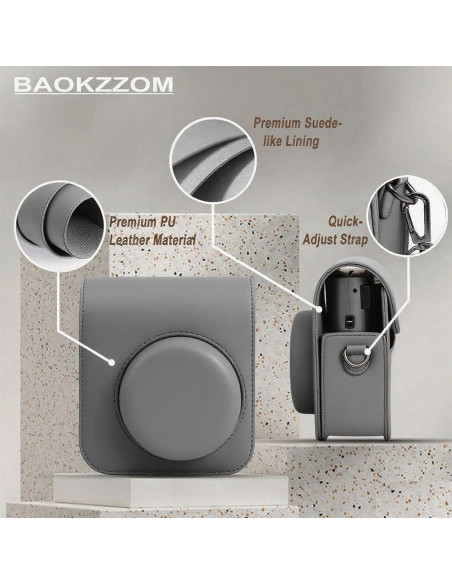 Funda Protectora para Cámara Fujifilm Instax Mini 41 - Cuero PU Gris