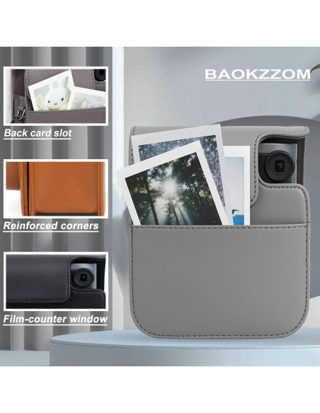 Funda Protectora para Cámara Fujifilm Instax Mini 41 - Cuero PU Gris