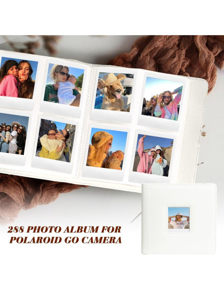 Álbum de Fotos WOGOZAN 288 Bolsillos para Polaroid Go Blanco