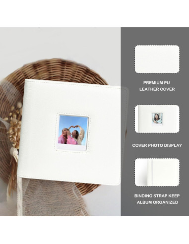 Álbum de Fotos WOGOZAN 288 Bolsillos para Polaroid Go Blanco