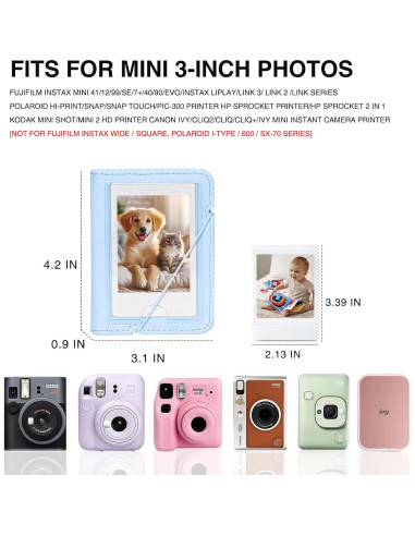 Álbum de Fotos Polaroid CAIYOULE 28 Bolsillos Azul