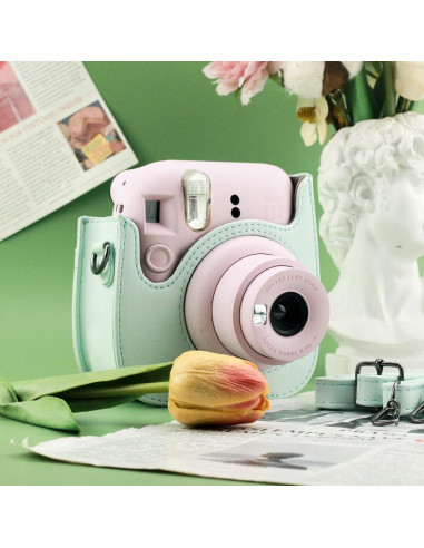 Funda Protectora Frankmate para Fujifilm Instax Mini 12 11 9 8 Verde Claro