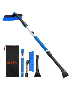 Raspador de Nieve Extensible AstroAI 120 cm Azul con Mango Antideslizante
