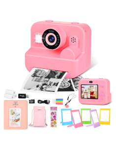 Cámara Instantánea Digital VZZNN T80631 Rosa 1080P para Niños