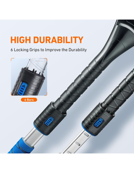 Raspador de Nieve Extensible AstroAI 120 cm Azul con Mango Antideslizante