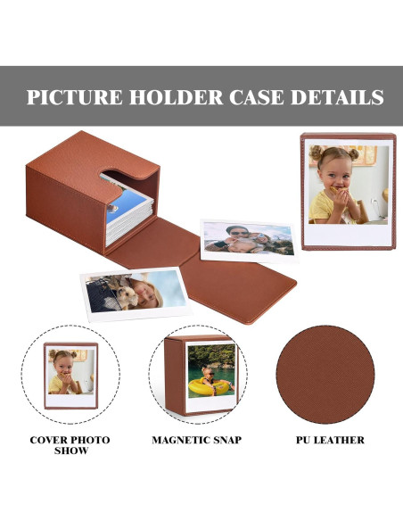 Funda para Fotos Instantáneas WOGOZAN Marrón - 50+ Películas