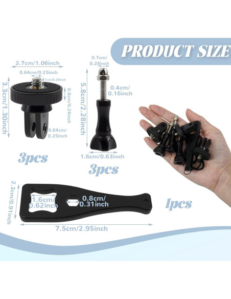 Adaptador de trípode de aluminio Dedoda 6 piezas 1/4"-20