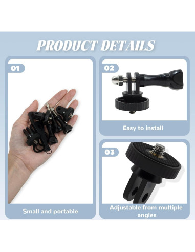 Adaptador de trípode de aluminio Dedoda 6 piezas 1/4"-20