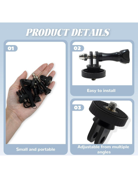 Adaptador de trípode de aluminio Dedoda 6 piezas 1/4"-20