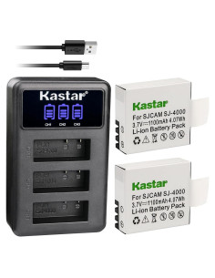 Kastar Cargador Triple USB + 2 Baterías Litio SJ4000