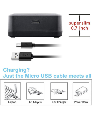 Kastar Cargador Triple USB + 2 Baterías Litio SJ4000