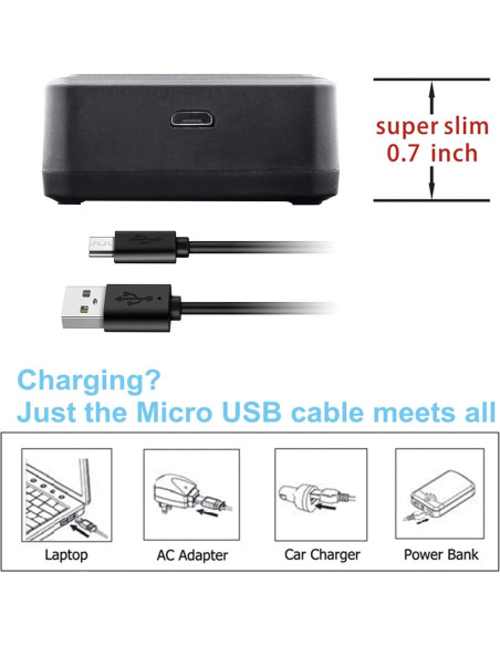 Kastar Cargador Triple USB + 2 Baterías Litio SJ4000