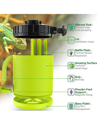 Tanque Organizador de Insectos Vivos Neptonion Roach-Coach 26x22cm