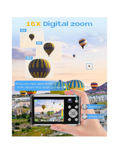 Cámara Digital 4K HICSHON DC306 48MP Autofocus Zoom 16X